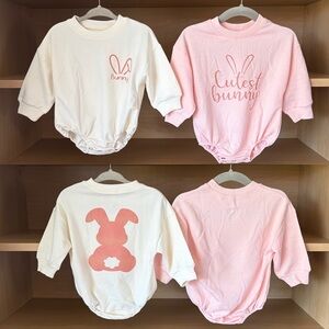 ✨$15✨🐰 2 Bunny Themed Long Sleeve Bodysuits | 0-3m